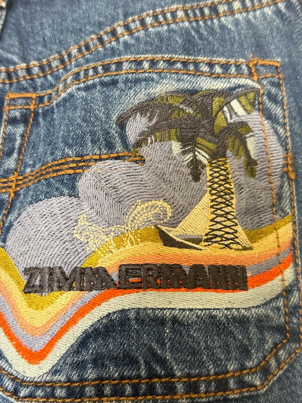 Zimmermann High-Rise Wide Leg Postcard Runway Jean Denim Rare 0 - Picture 8 of 15